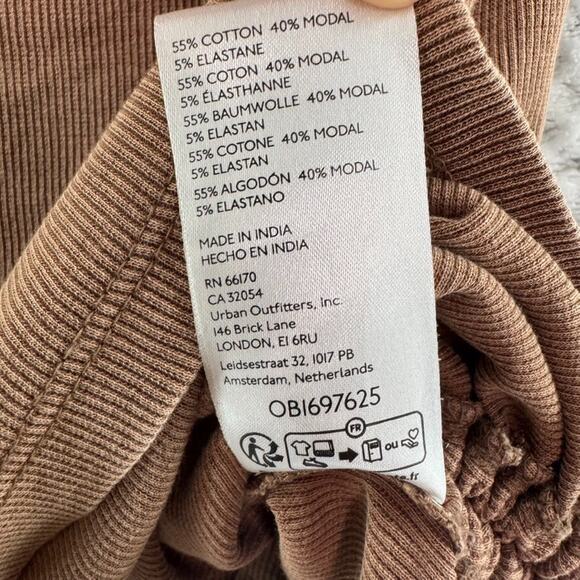 Pilcro Anthropologie Top Womens XL Brown Rib Knit Square Neck Ruched Tie Tank - Picture 13 of 13
